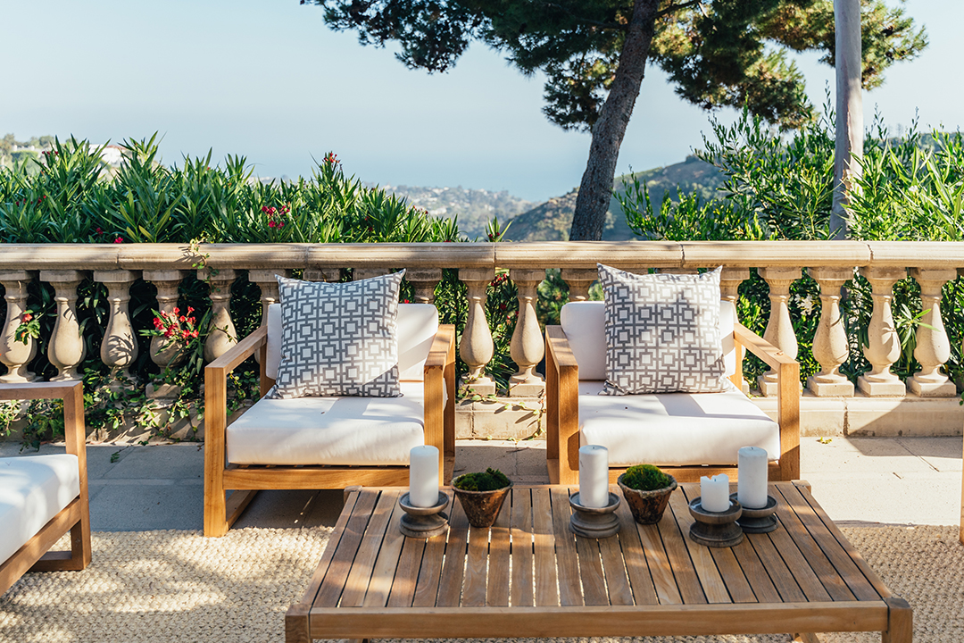 Lounge area at a Pacific Palisades home