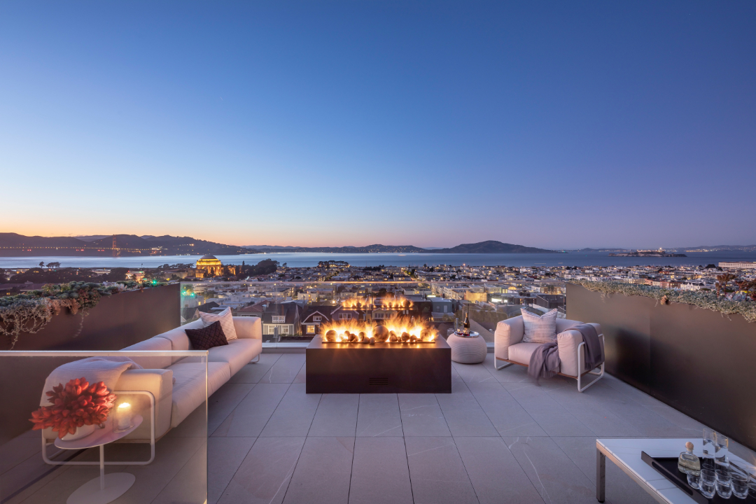 Glam Contemporary Townhouse in San Francisco Seeks $29.8M fireplace roof