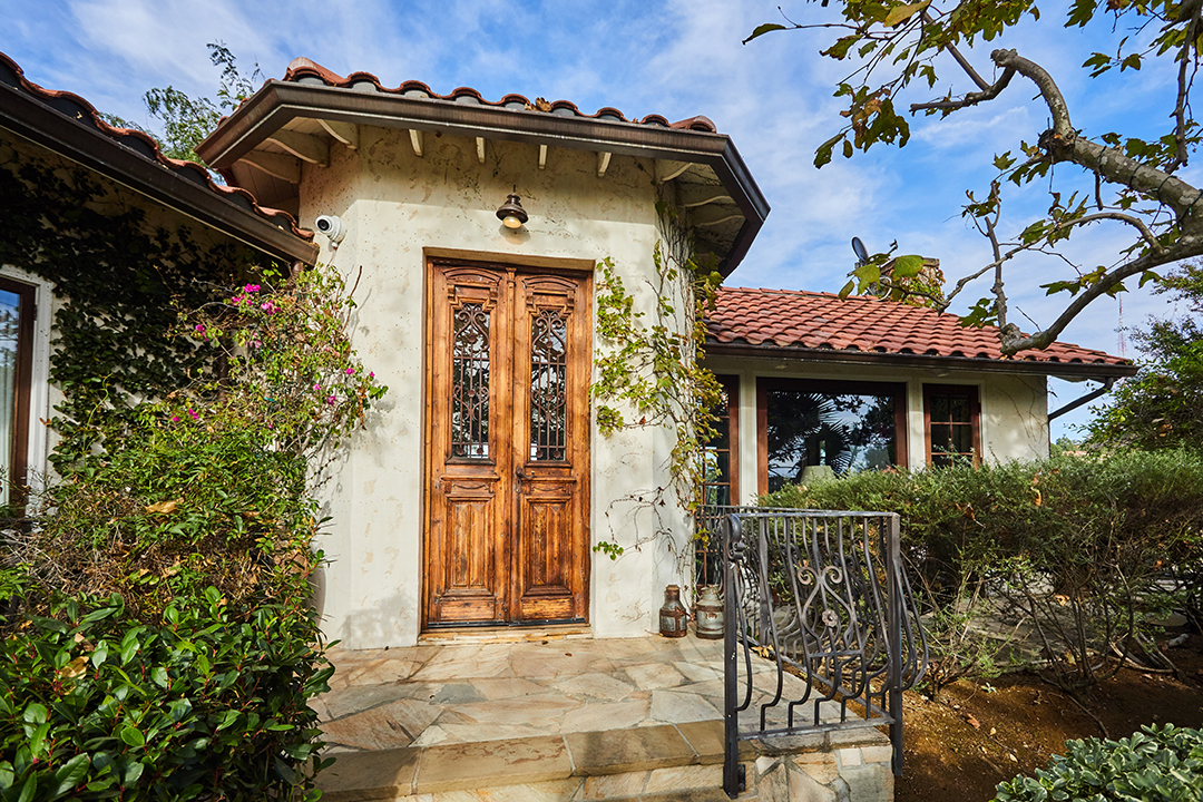 French country-style front door in Beverly Hills