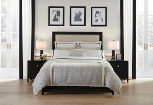 bedroom with SFERRA linens