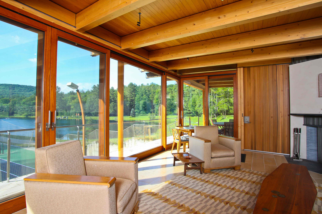 Living Room overlooking tranquil pond