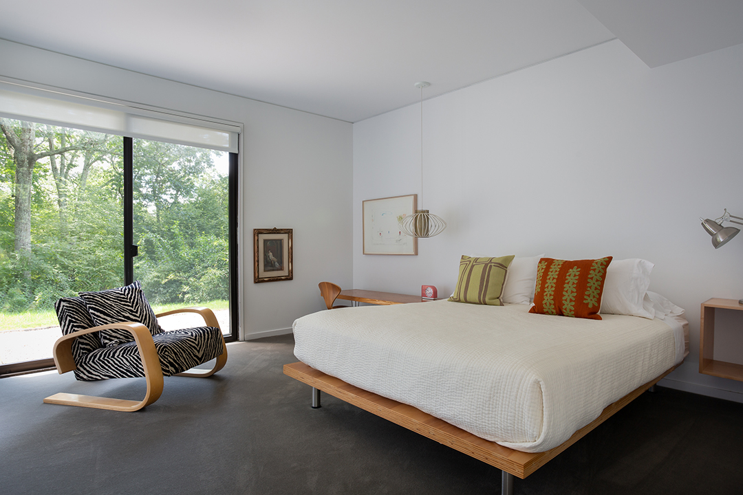 Bedroom in a Midcentury Modern in New Milford