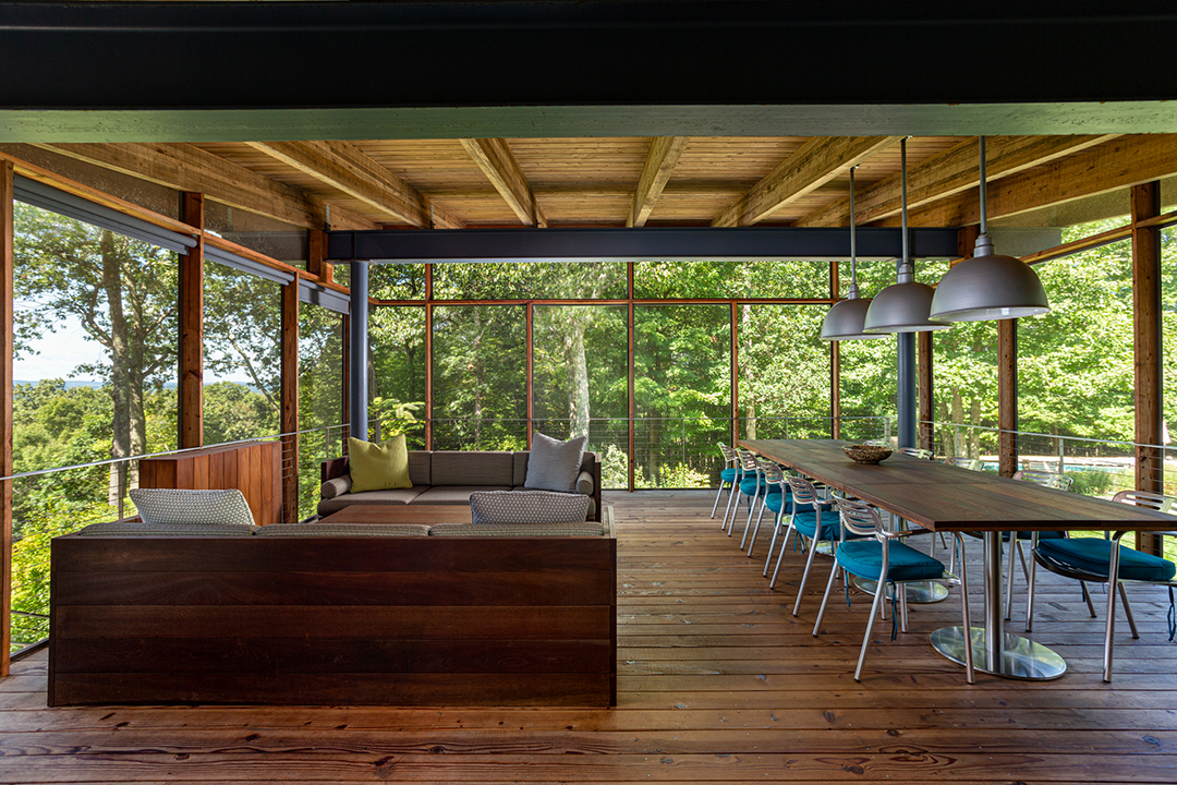 Living area in a Midcentury Modern in New Milford