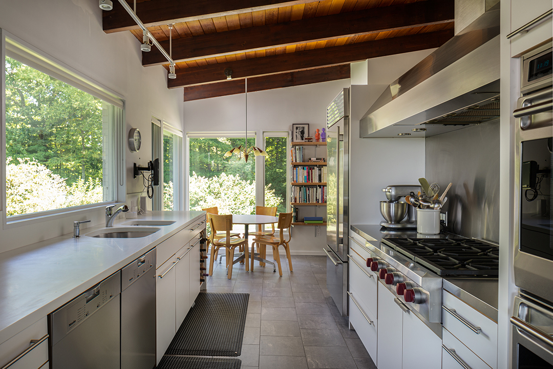 Kitchen in a Midcentury Modern in New Milford