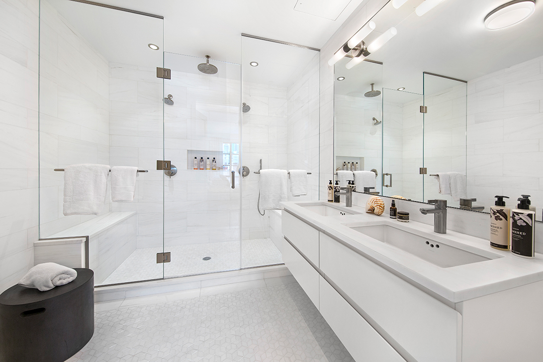 Bathroom at a a boutique luxury building in Chelsea, 124 West 16th Street