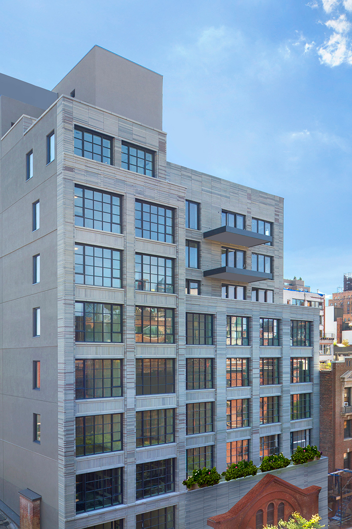 Exterior of a boutique luxury building in Chelsea, 124 West 16th Street