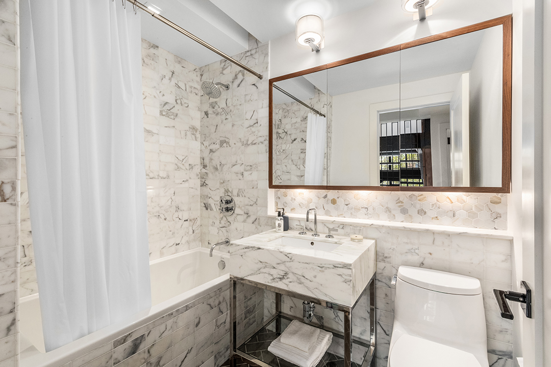 Bathroom in a Carroll Gardens Contemporary Townhouse