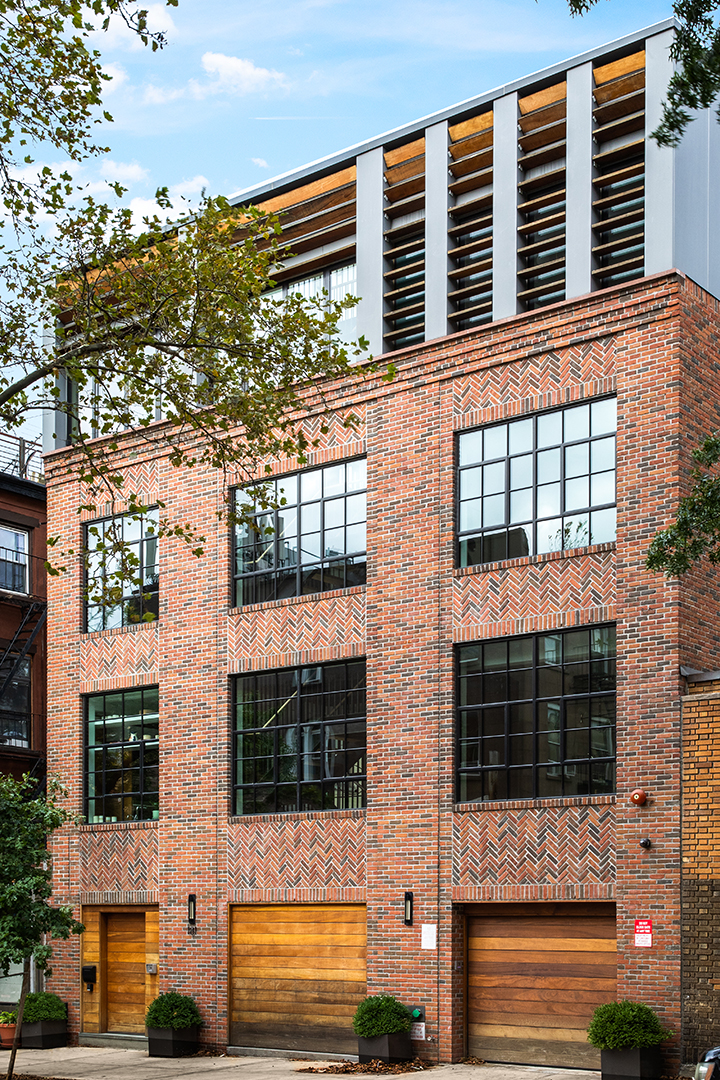 Brick exterior of a Carroll Gardens Contemporary Townhouse