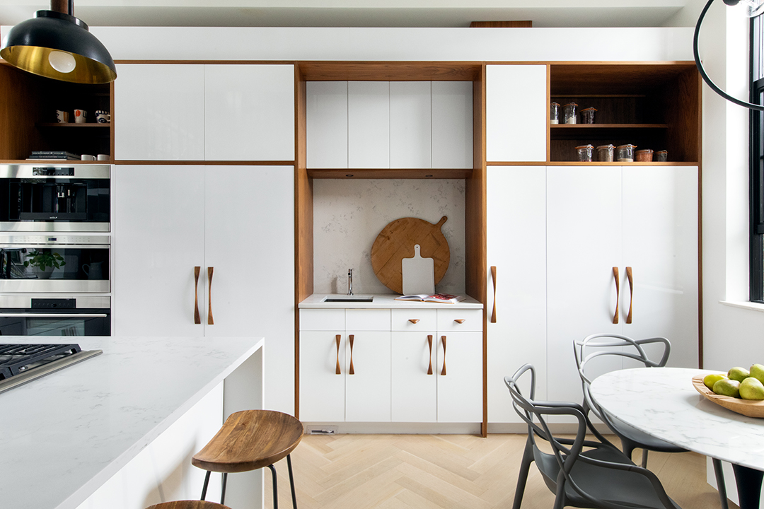 Kitchen in a Carroll Gardens Contemporary Townhouse