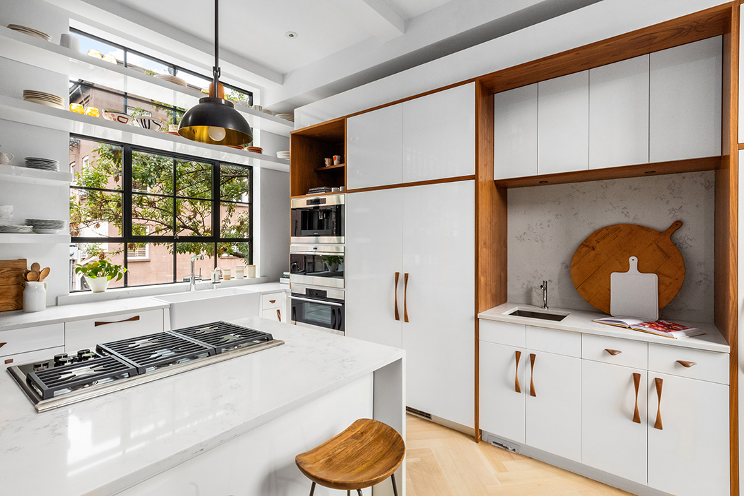 Kitchen in a Carroll Gardens Contemporary Townhouse