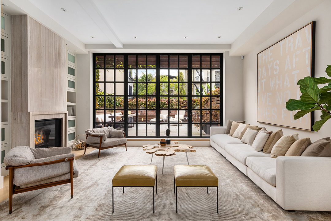 Living room in a Carroll Gardens Contemporary Townhouse