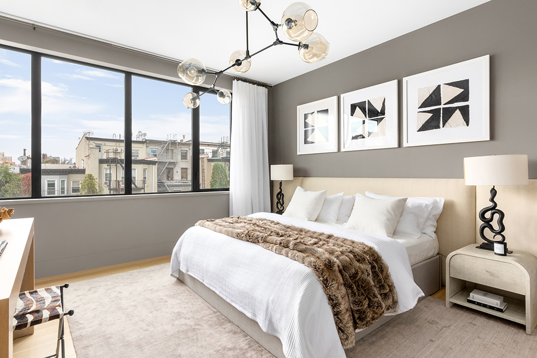 Bedroom in a Carroll Gardens Contemporary Townhouse
