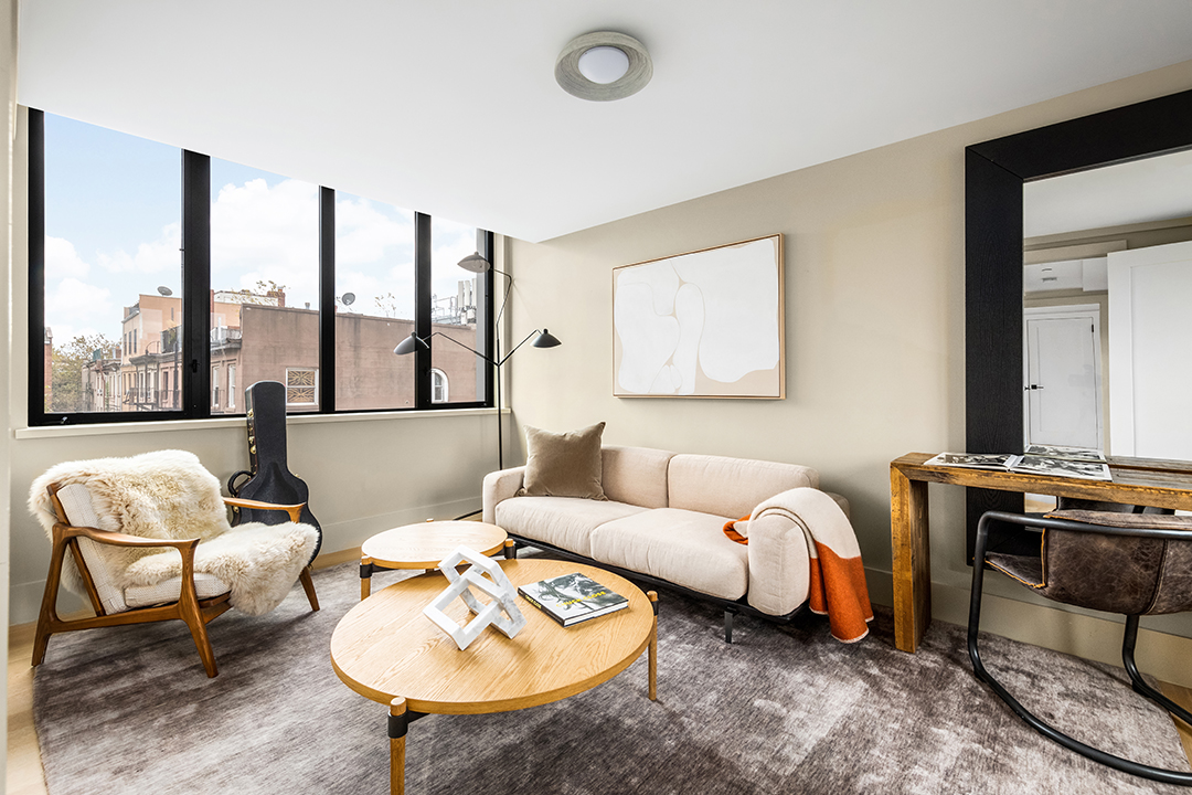 Living room in a Carroll Gardens Contemporary Townhouse