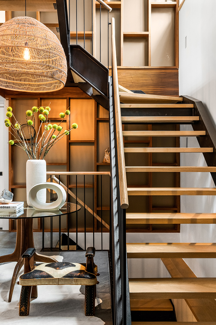Staircase in a Carroll Gardens Contemporary Townhouse