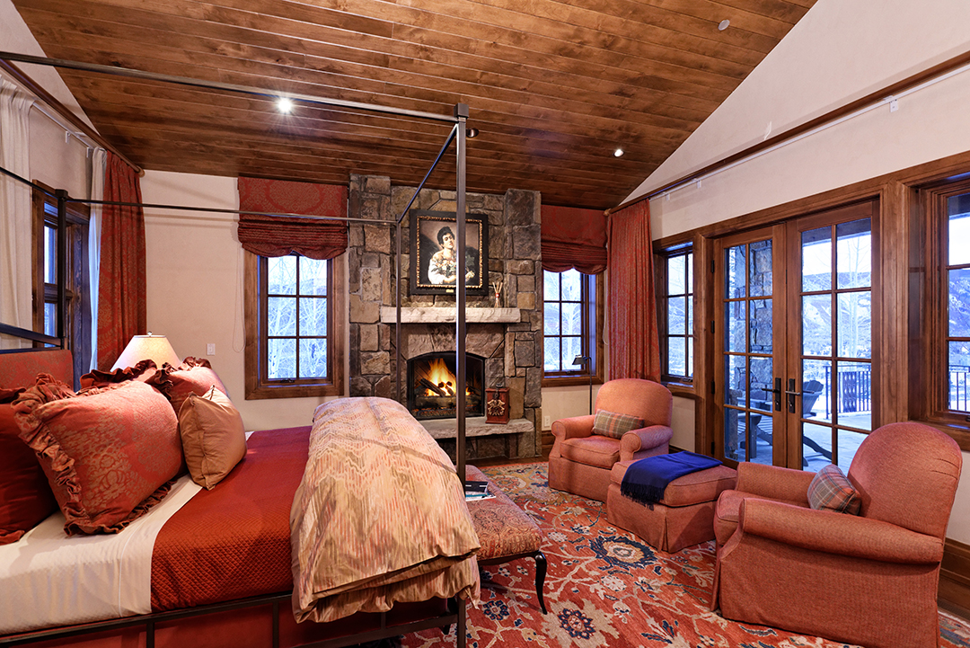 Bedroom at a Aspen Winter Home