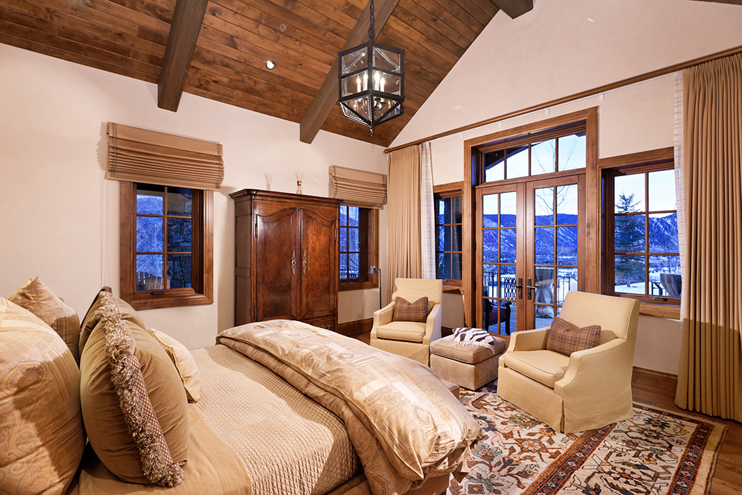 Bedroom at a Aspen Winter Home