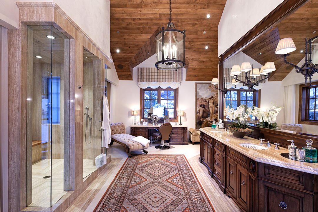 Master bath at a Aspen Winter Home