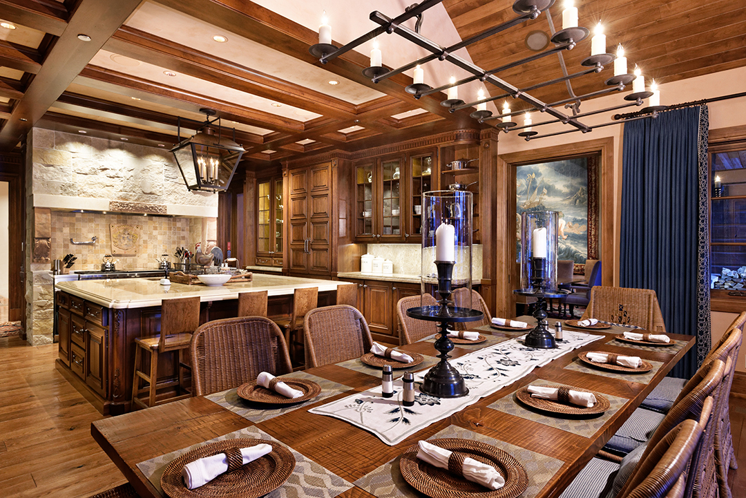 Dining table at a Aspen Winter Home