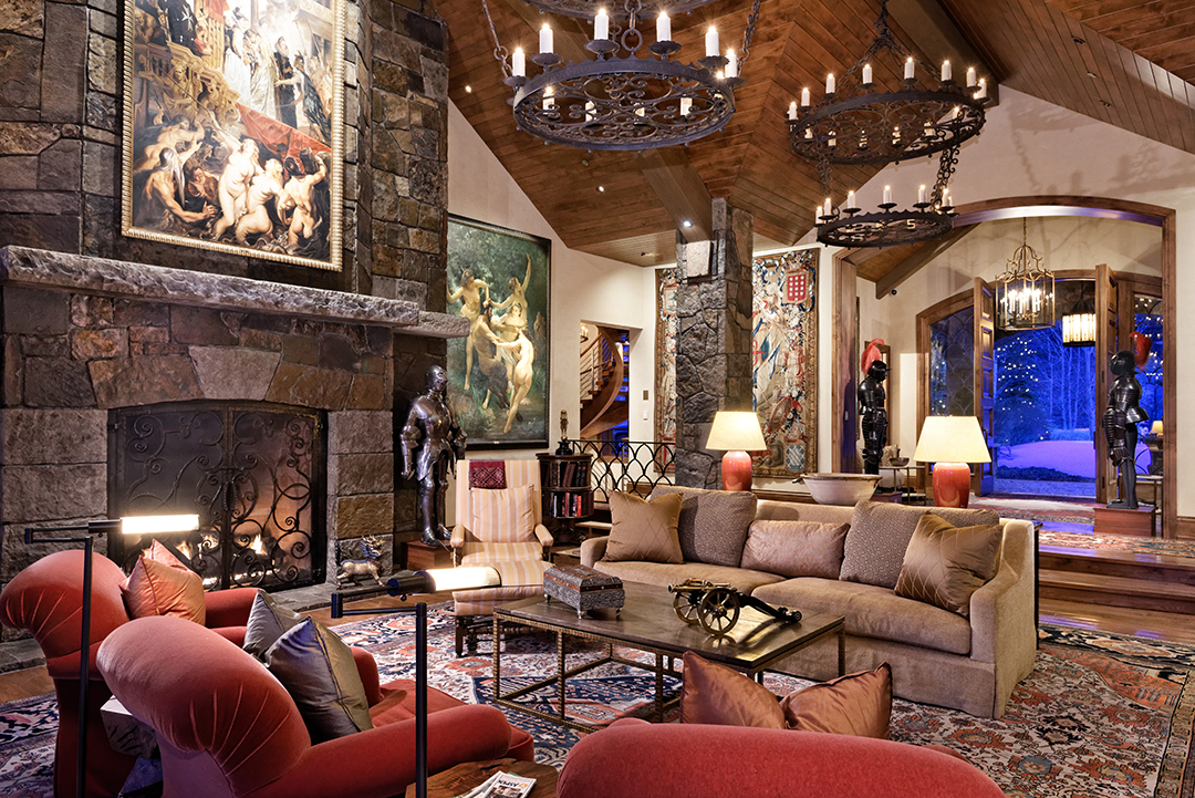 Living room in a Aspen Winter Home
