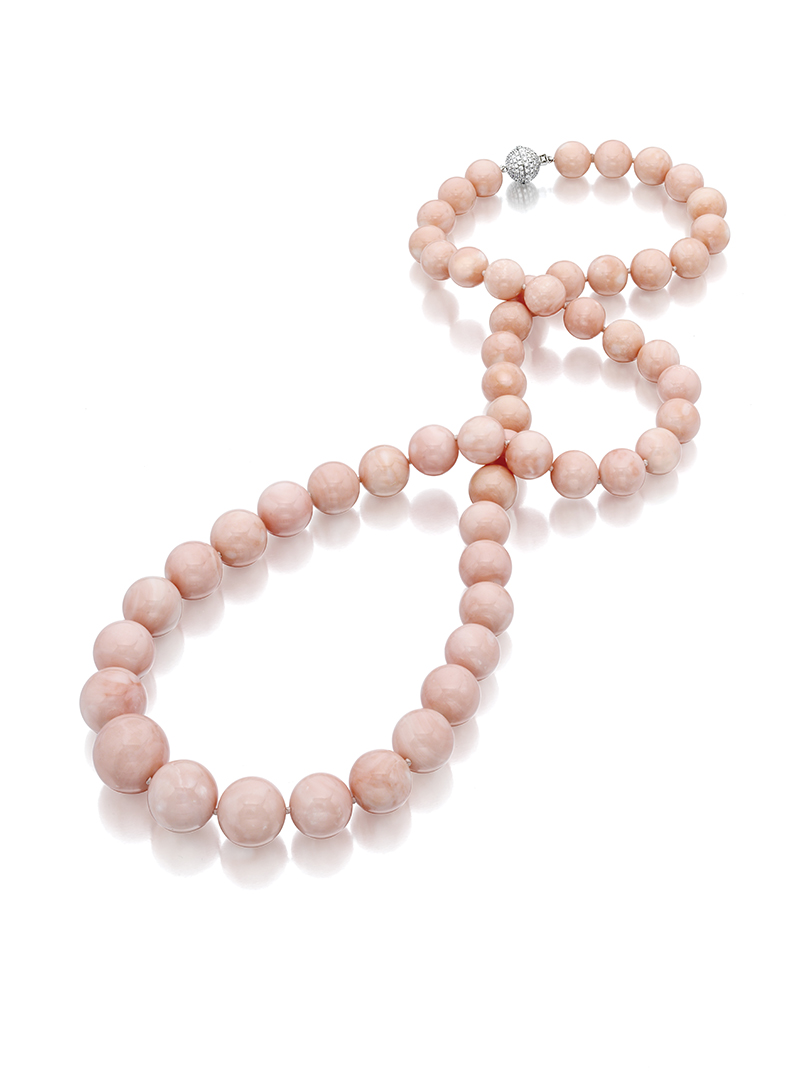 beaded pastel pink necklace