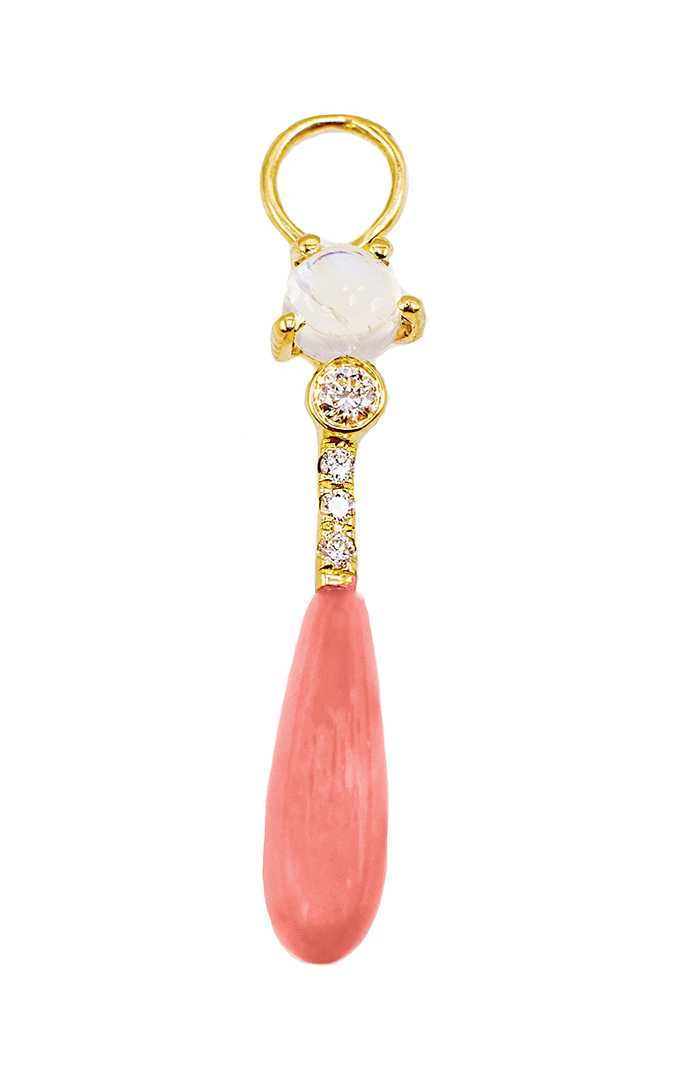 pink coral briolette