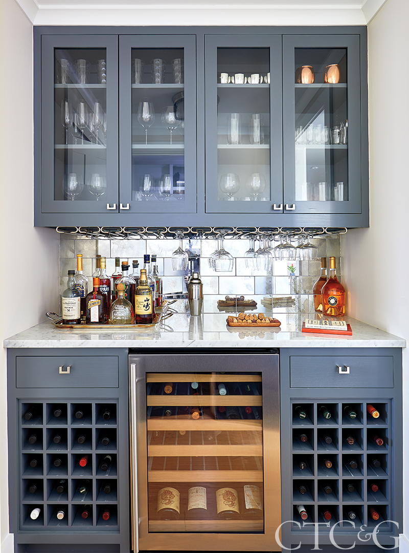 blue butler's pantry and bar