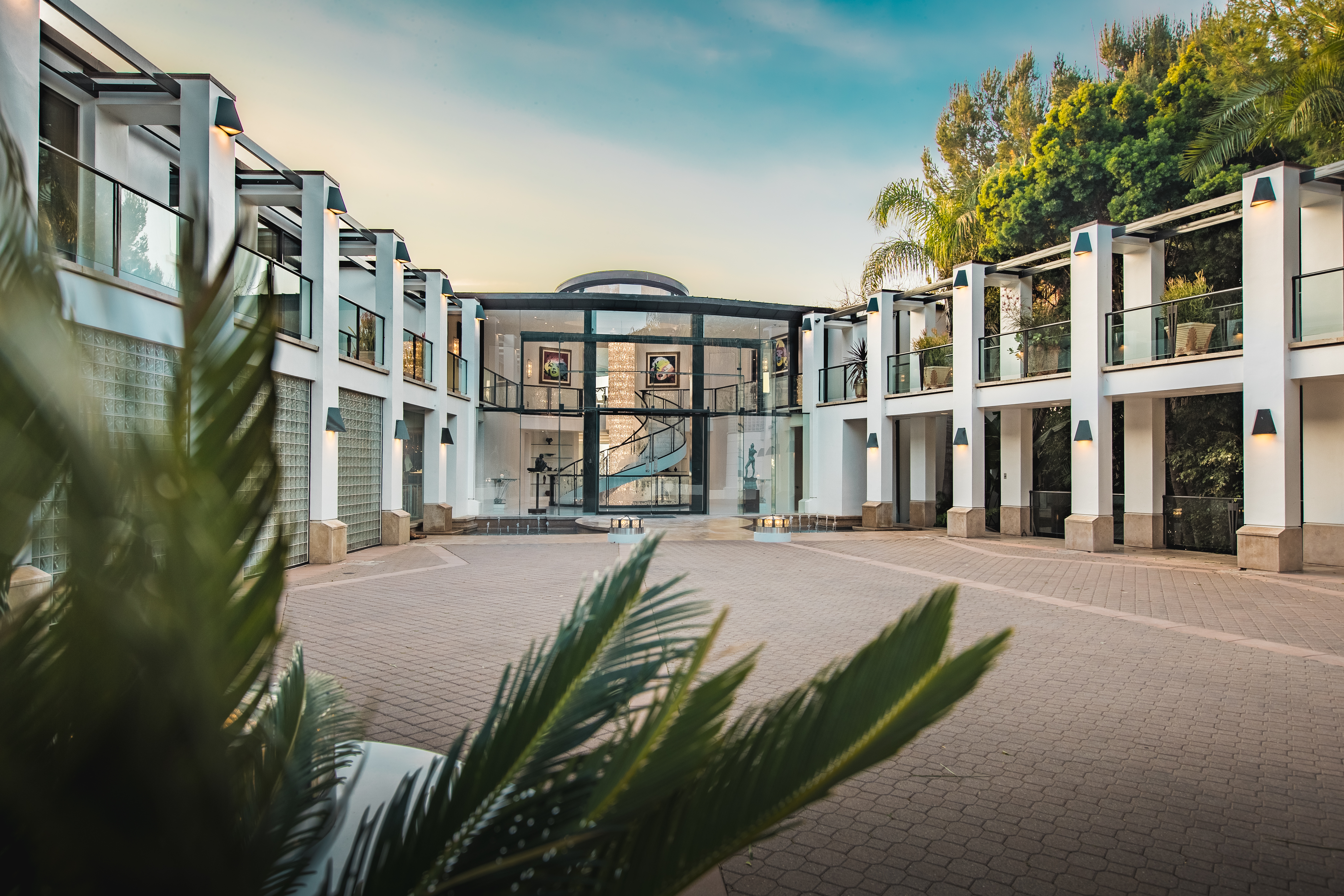 modern Malibu estate driveway