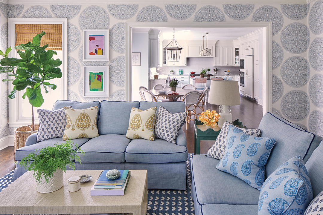 blue modern living room