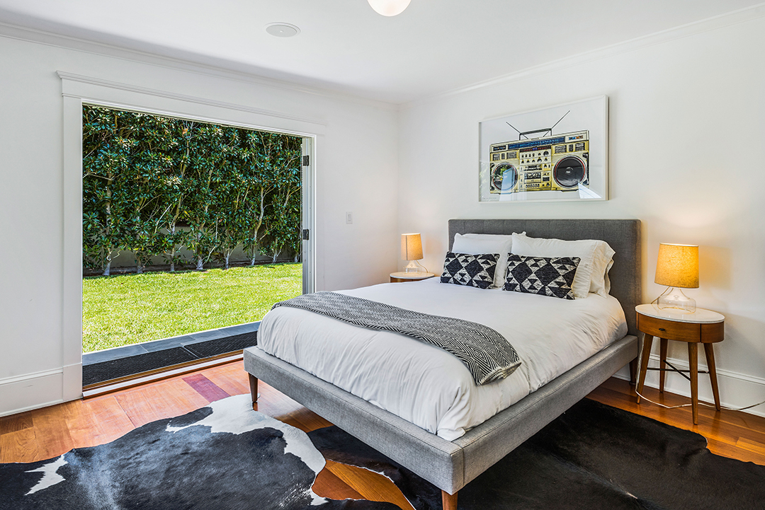 Bedroom at Shaun White's Malibu Home