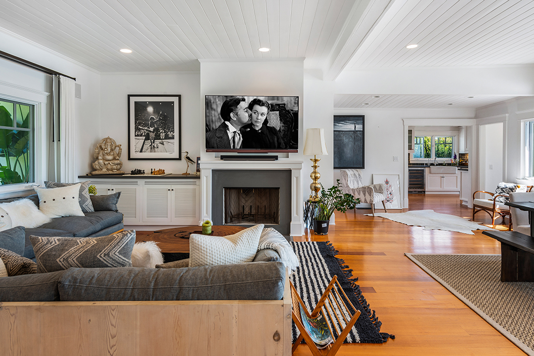 Living room at Shaun White's Malibu Home