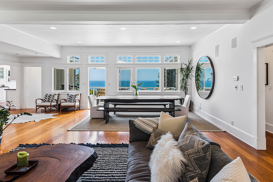 Living room at Shaun White's Malibu Home