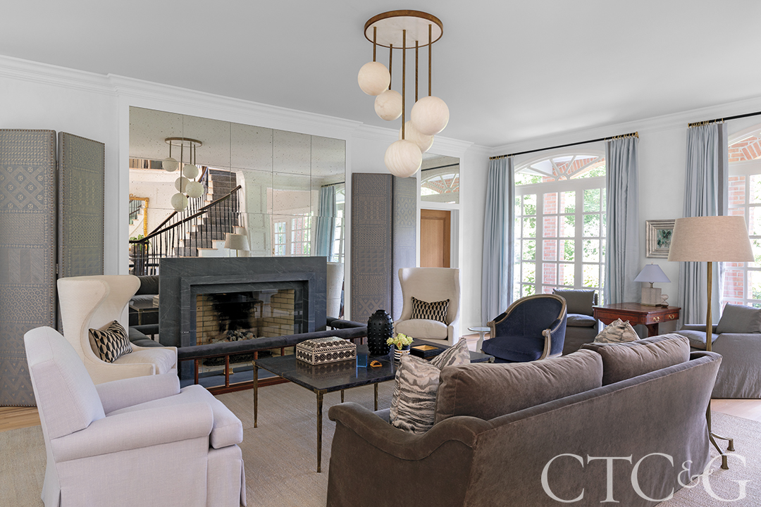 living room with fireplace