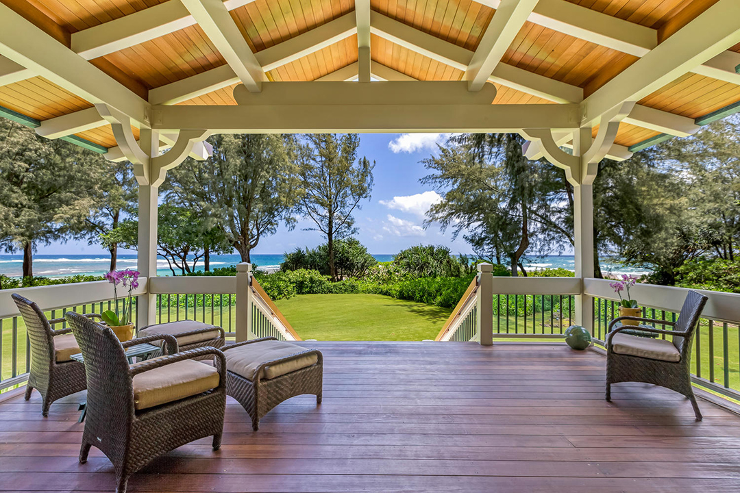 Porch at Craig T Nelson's Kauai home