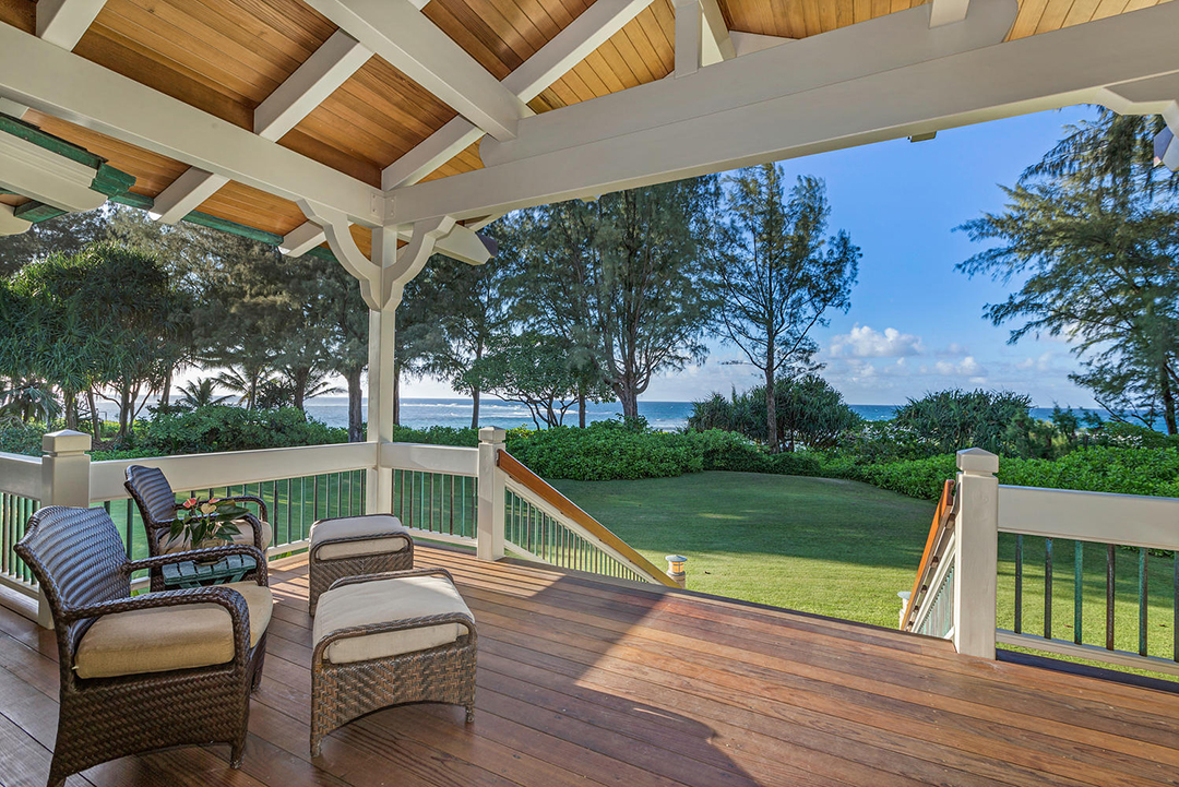 Porch at Craig T Nelson's Kauai home