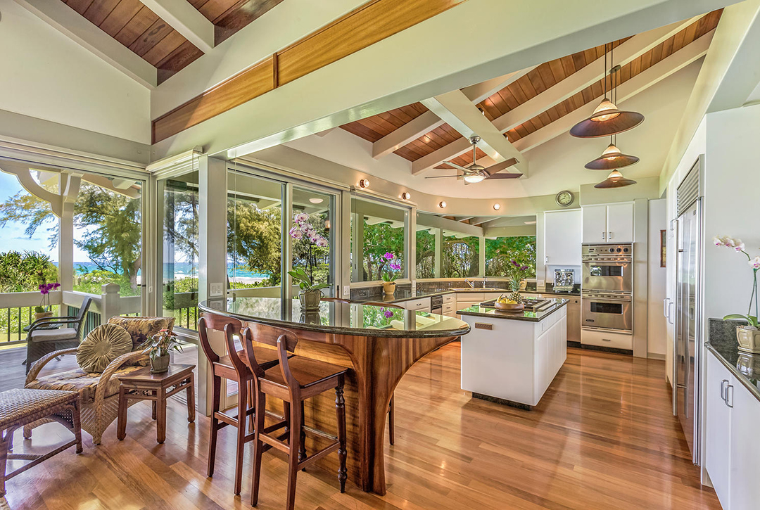 Kitchen at Craig T Nelson's Kauai home