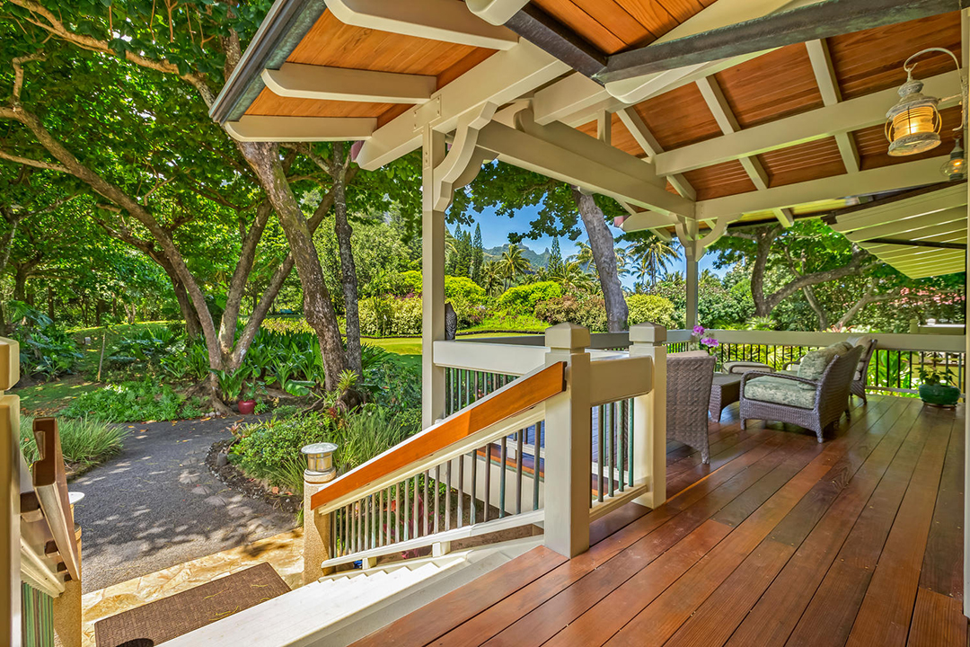 Porch at Craig T Nelson's Kauai home