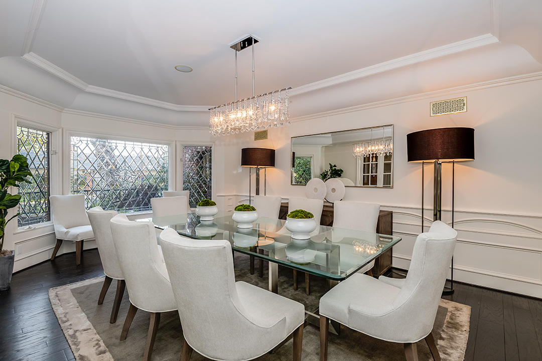 Dining room at a Criminal Minds star's Toluca Lake Home