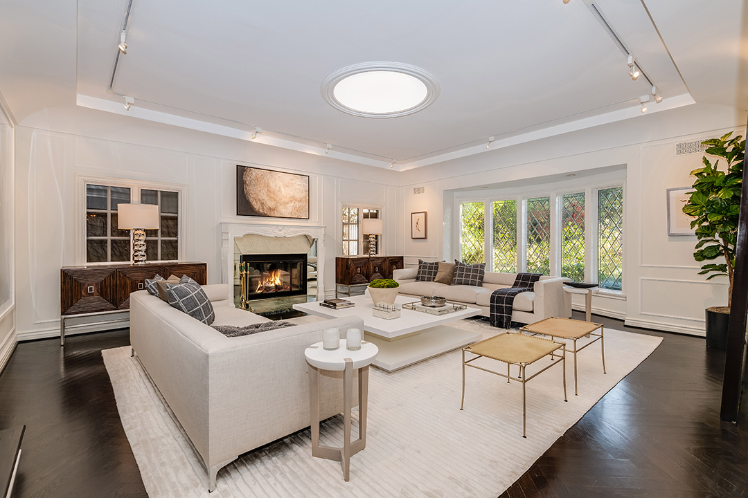 Living room at a Criminal Minds star's Toluca Lake Home