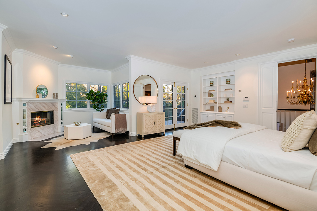 Master bedroom at a Criminal Minds star's Toluca Lake Home