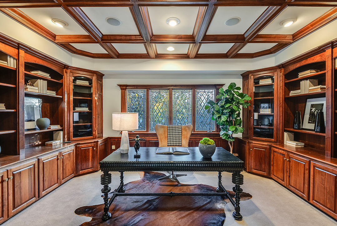 Home office at a Criminal Minds star's Toluca Lake Home