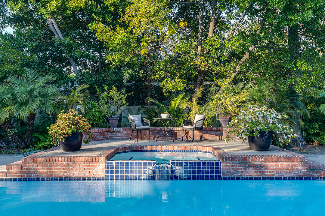 Pool at a Criminal Minds star's Toluca Lake Home