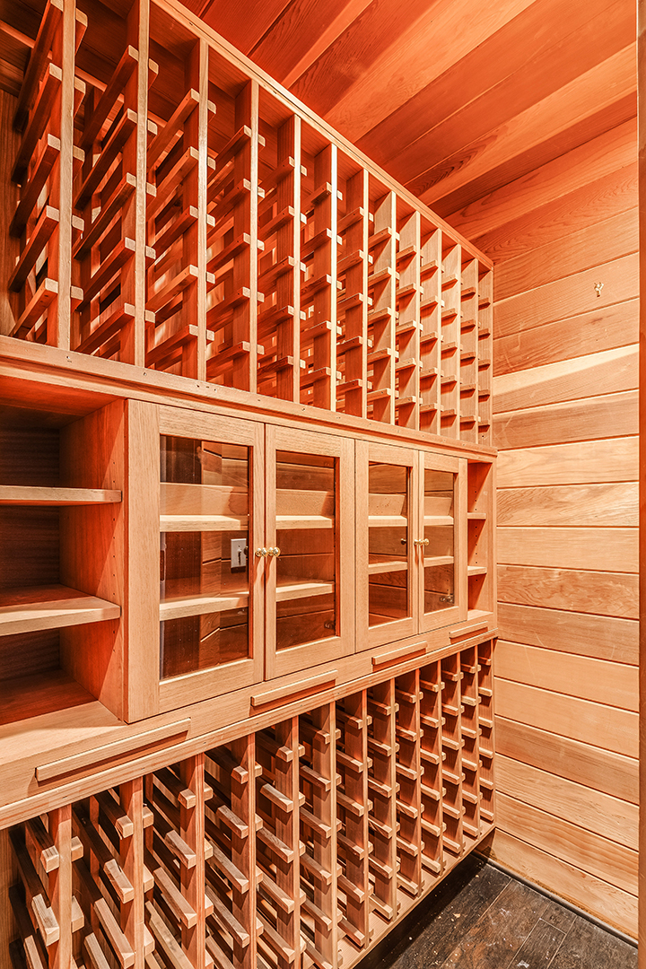 Wine cellar in a Criminal Minds star's Toluca Lake Home