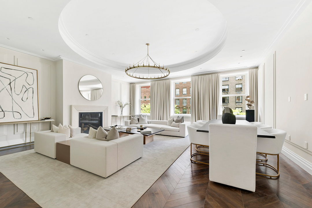 Living Room in Gloria Vanderbilt's Former Upper East Side Home