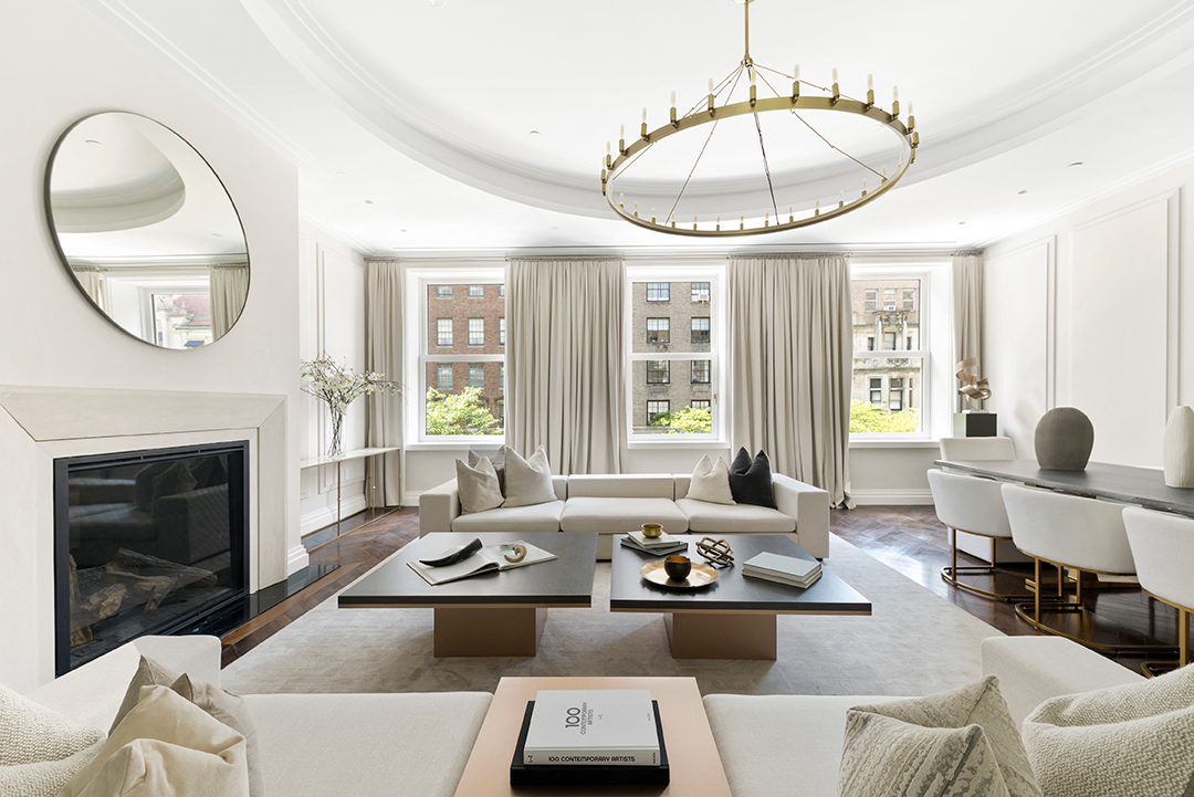 Living Room in Gloria Vanderbilt's Former Upper East Side Home
