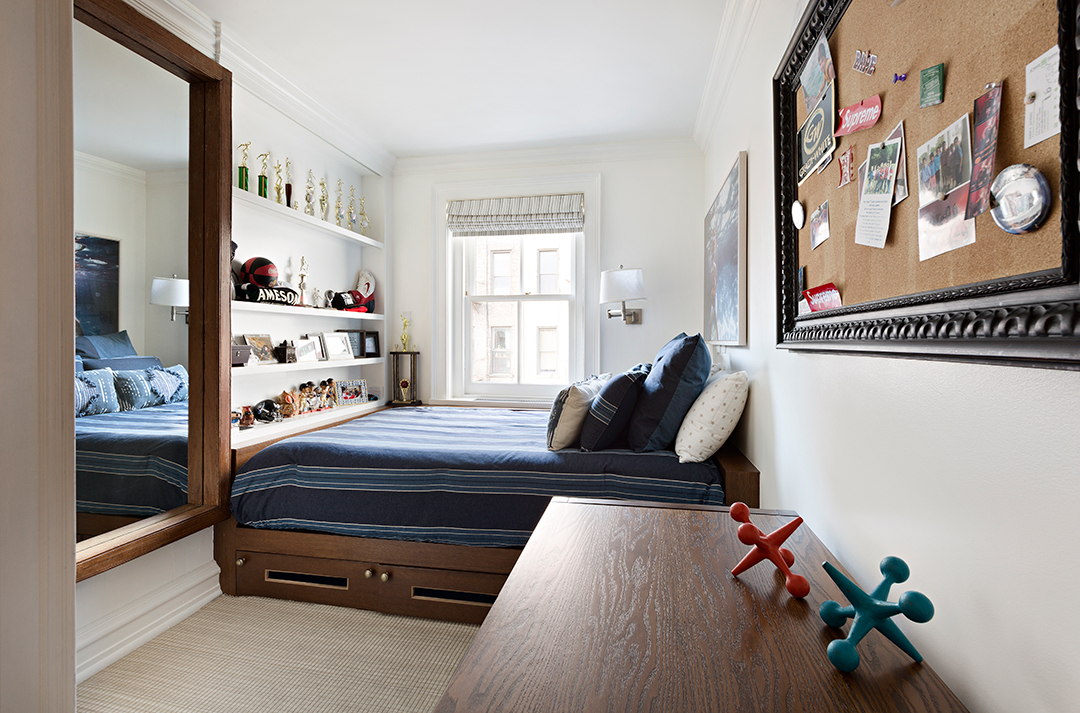 Bedroom at Hilary Swank's Former West Village Townhouse