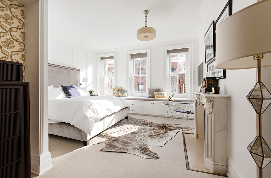 Master bedroom at Hilary Swank's Former West Village Townhouse
