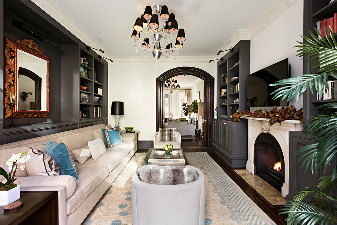 Living room at Hilary Swank's Former West Village Townhouse