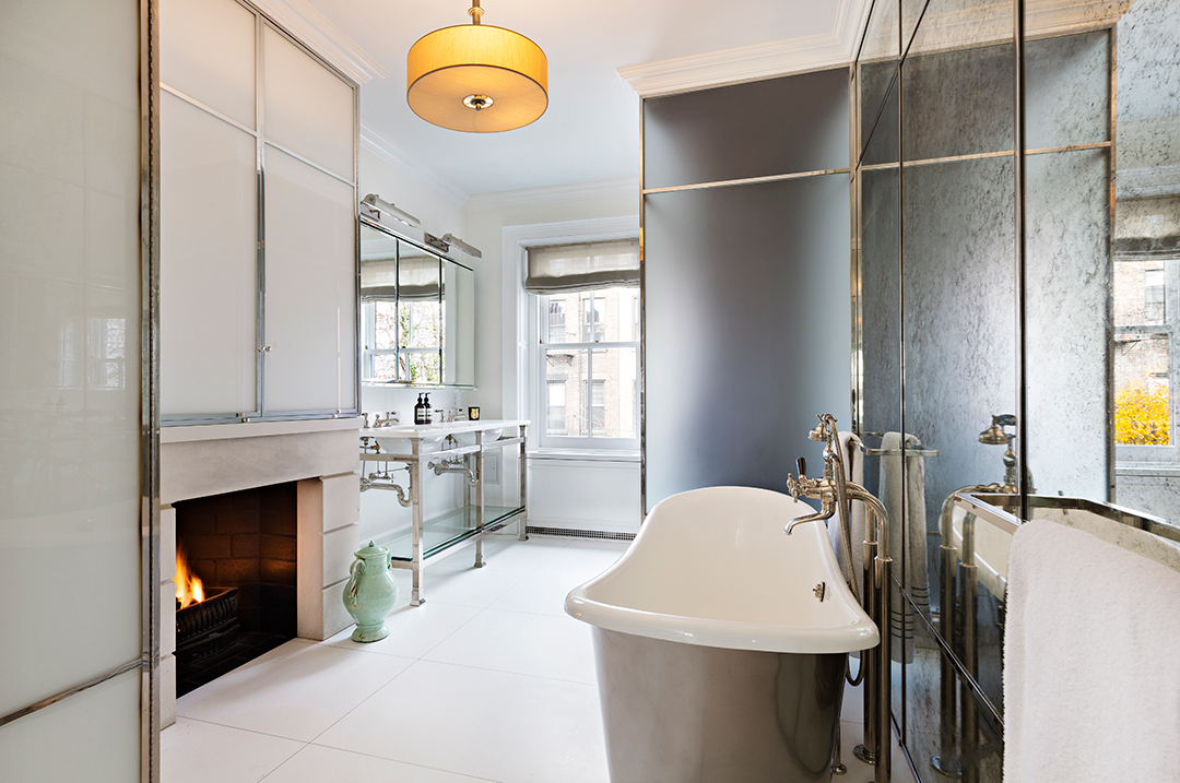 Master bath at Hilary Swank's Former West Village Townhouse