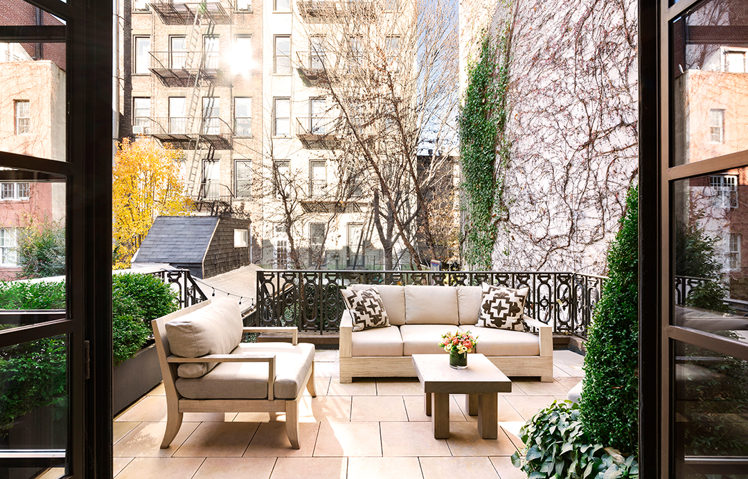 Terrace at Hilary Swank's Former West Village Townhouse