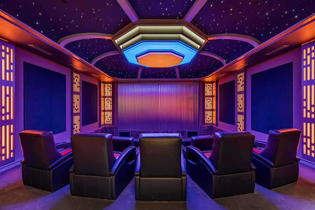 Movie theater in a Star Wars-themed mansion